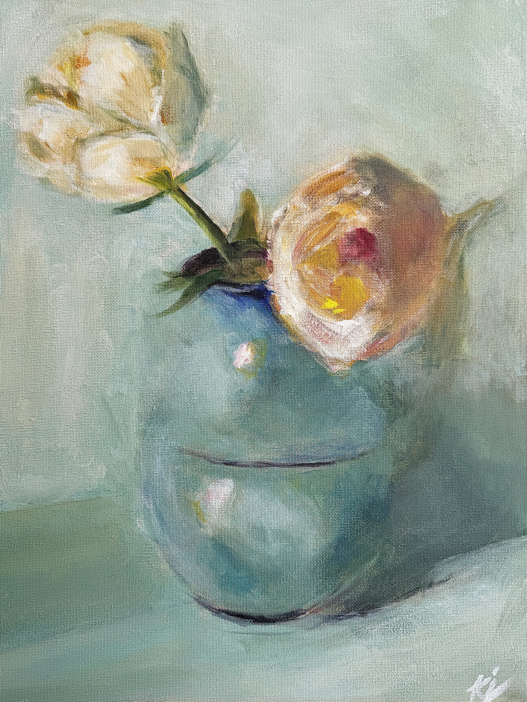 "white roses" 8x10 print