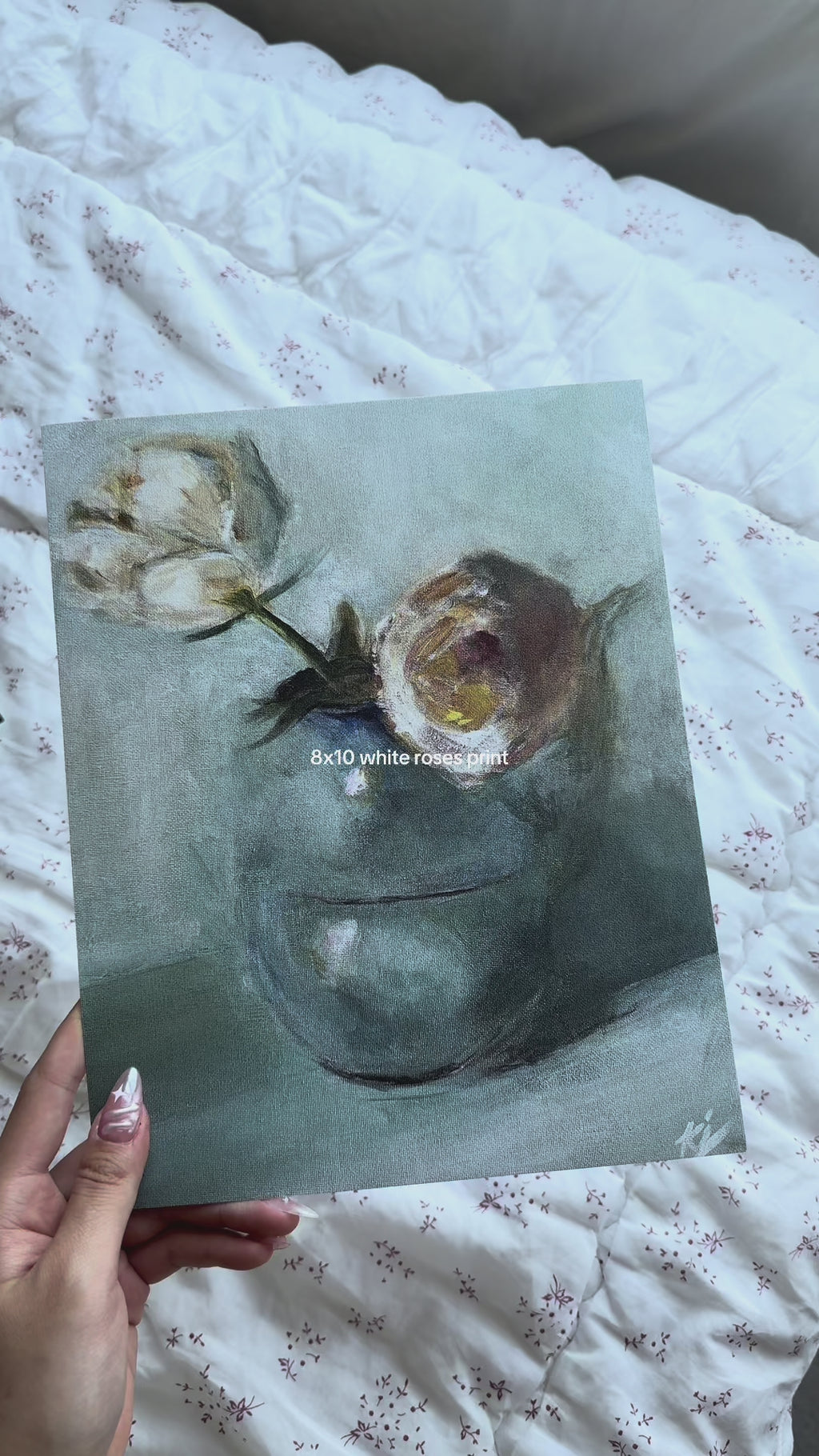 "white roses" 8x10 print